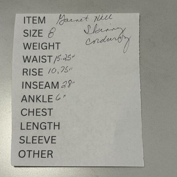 Garnet Hill Skinny Corduroy Jeans Women’s 8 Brown Stretch 5 Pocket Pants - Picture 10 of 10